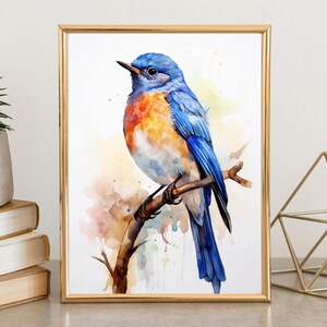 Nature Home Decor, Bird Poster, Animal Retro Artwork, Animal art, Home office decor, Modern Interior Decor, Nature art, Bird artwork