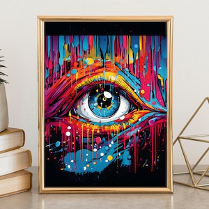 Eye Wall Decor, Colorful Eye Art, Abstract Colorful Eye, WAll Art, Eye Wall Decor, Eye Home Decor, Wall Decoration, Living Room Wall Art