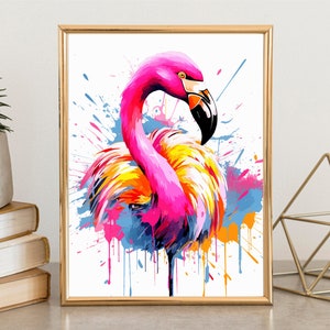Flamingo Wall Art, Flamingo Poster, Flamingo decor, Pink wall art, Living room wall art, Home Decor, Nursery decor, Bird Wall Decor