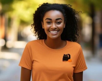 Autunno gatto nero camicia Halloween camicia amante dei gatti regalo autunno tshirt Ringraziamento gatto mamma t camicia Halloween gatto nero camicia Spooki autunno camicia