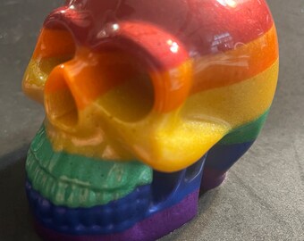 Resin Shimmer Pride Flag Skulls