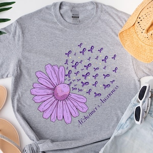 Alzheimer&#39;s Awareness Shirt, Alzheimer Shirt, Purple Ribbon Tee, Dementia T-shirt, Dementia awareness, Alzheimer caregiver, Dementia Nurse