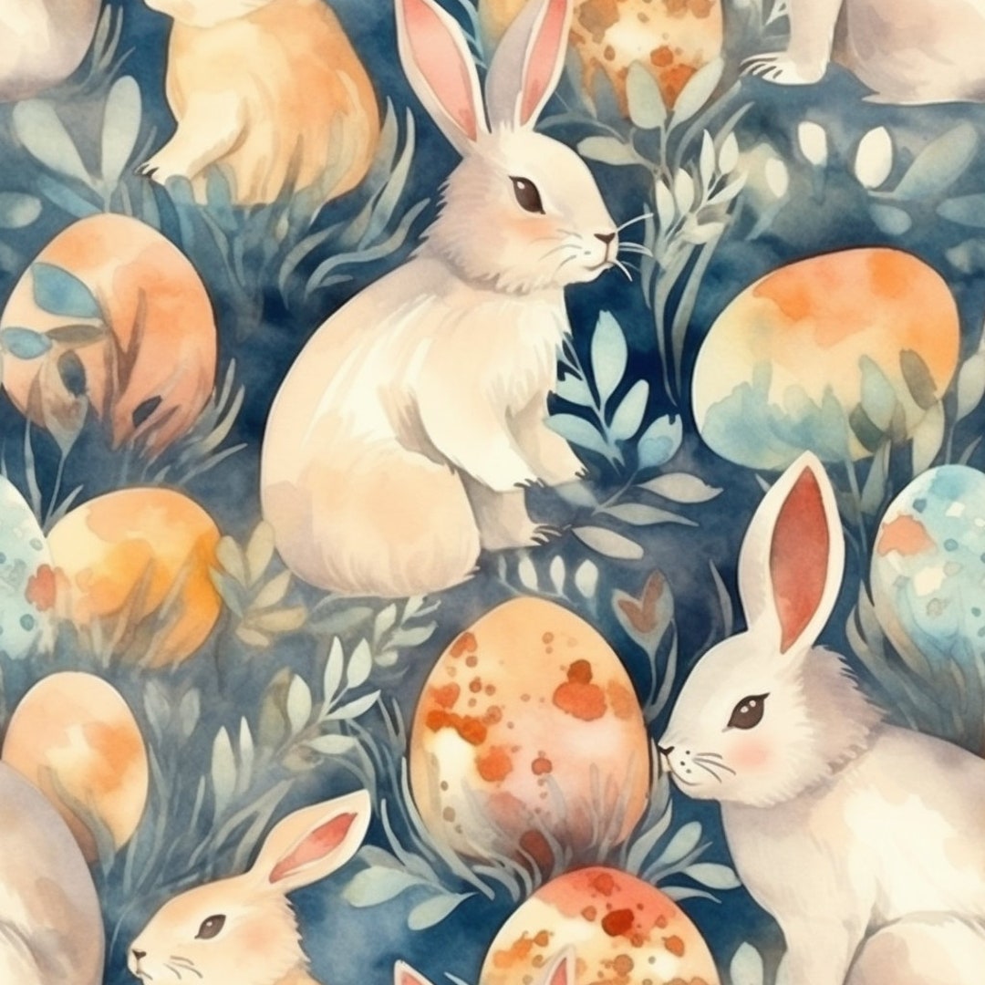 Charming Watercolor Easter Bunnies Digital Pattern - Etsy