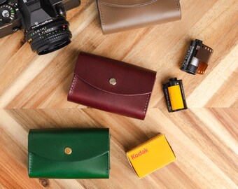 Porte-film en cuir pour film 35 mm, étui pour accessoires de photographie, pochette pour film, cuir coloré