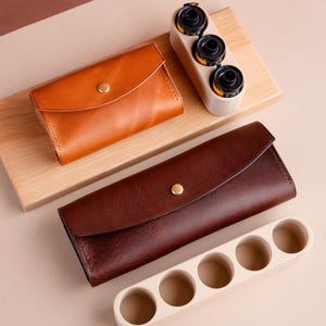 Leather 35mm Film Case Holder Pouch, Photography Camera Accessories Bag for Photographers image 6