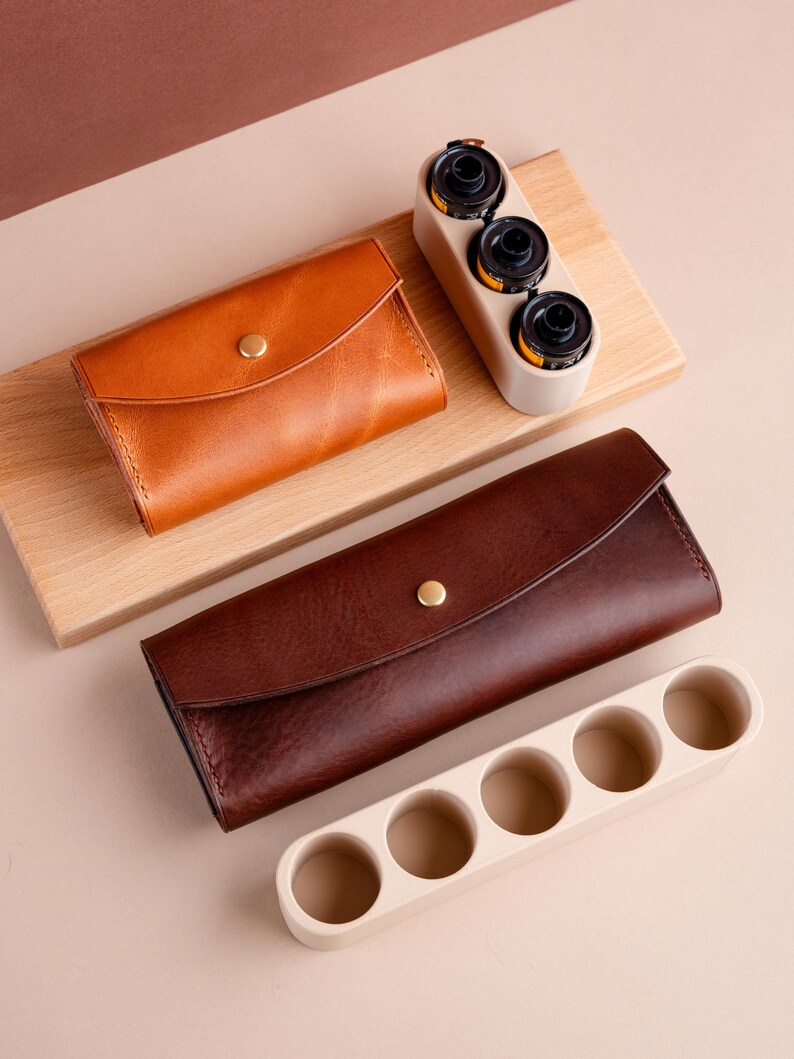 Leather 35mm Film Case Holder Pouch, Photography Camera Accessories Bag for Photographers image 6
