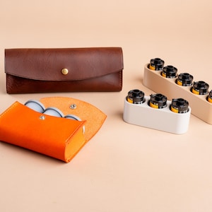 Leather 35mm Film Case Holder Pouch, Photography Camera Accessories Bag for Photographers image 2