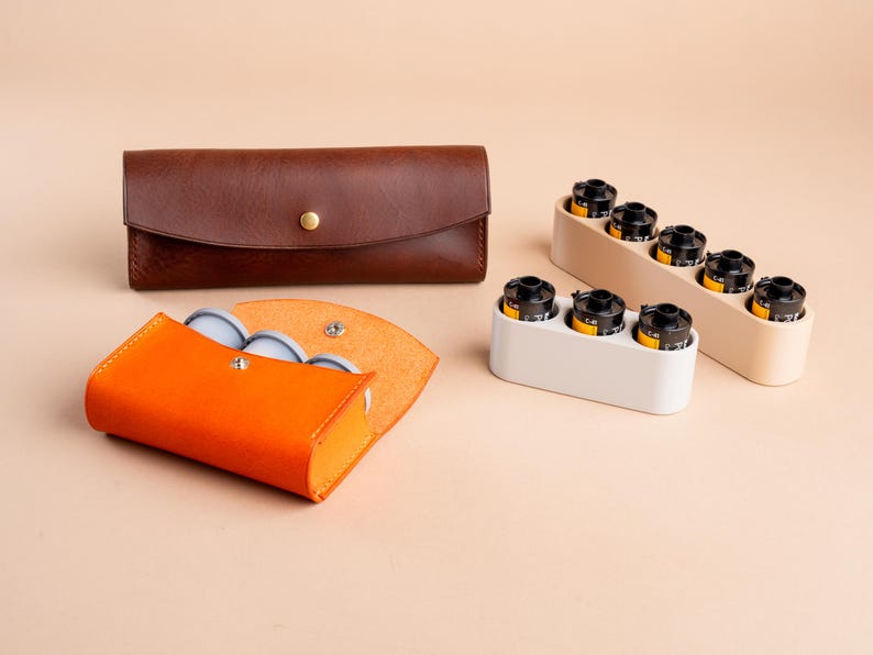 Leather 35mm Film Case Holder Pouch, Photography Camera Accessories Bag for Photographers image 2