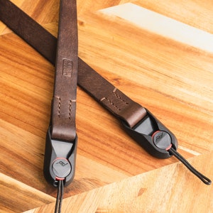 Fixed Length Leather Camera Strap with Peak Design Anchors Quick Connectors, Hand Stitched, Custom image 4