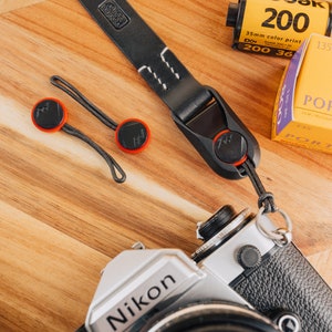 Fixed Length Leather Camera Strap with Peak Design Anchors Quick Connectors, Hand Stitched, Custom image 3