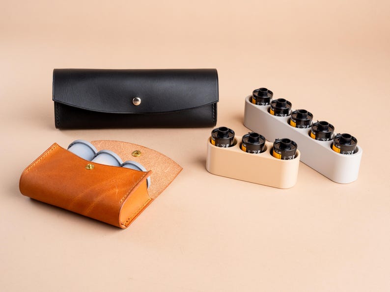 Leather 35mm Film Case Holder Pouch, Photography Camera Accessories Bag for Photographers image 3