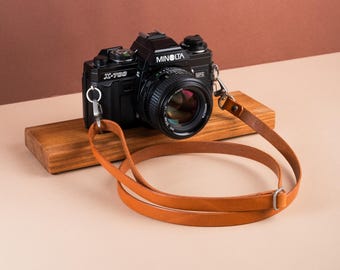 Adjustable Leather Camera Neck Strap, Quick Release, for Vintage Film Mirrorless Photography