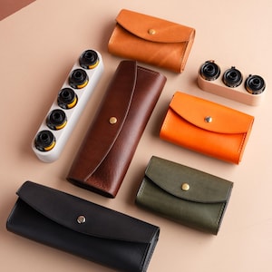 Leather 35mm Film Case Holder Pouch, Photography Camera Accessories Bag for Photographers image 1