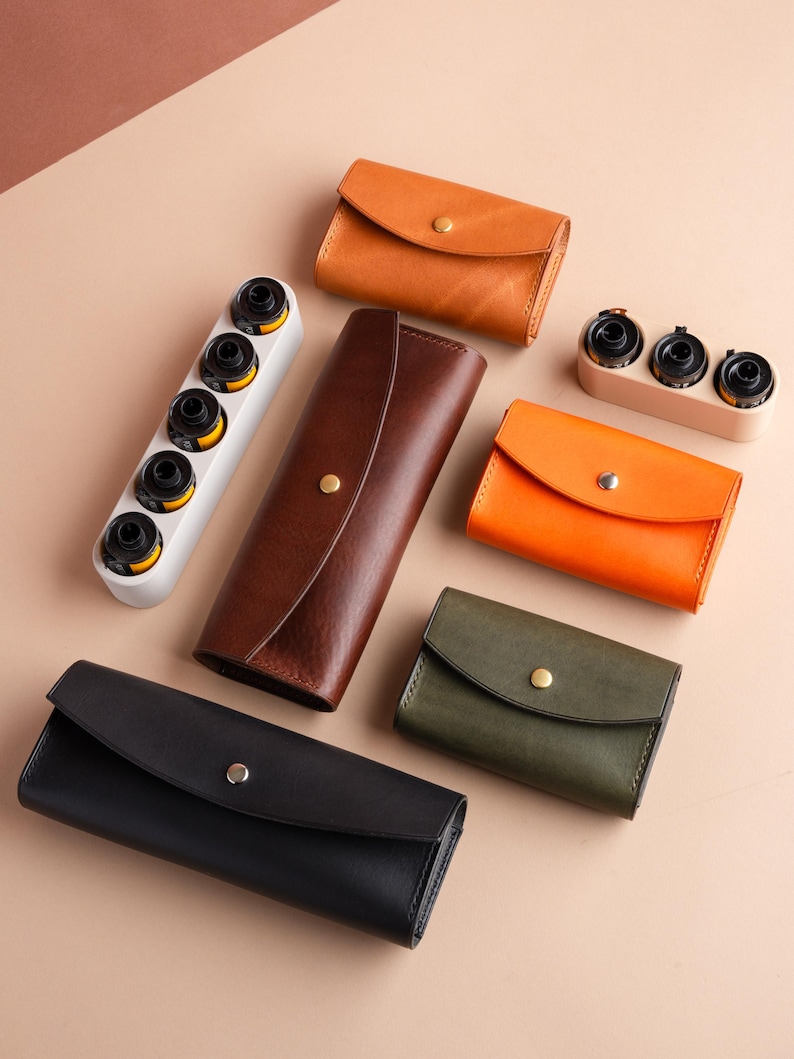 Leather 35mm Film Case Holder Pouch, Photography Camera Accessories Bag for Photographers image 1