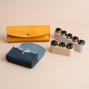 Leather 35mm Film Case Holder Pouch, Photography Camera Accessories Bag, Kodak, Fujifilm