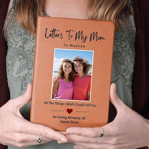 Diario conmemorativo para mamá Cartas para mi mamá en el cielo Diario de cuero personalizado para la pérdida de la madre Regalo para la hija Recuerdo del duelo