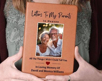 Loss Of Parents Gift Letters To My Parents In Heaven Personalized Memorial Journal Gift For Remembrance Mom and Dad Memory Keepsake Notebook