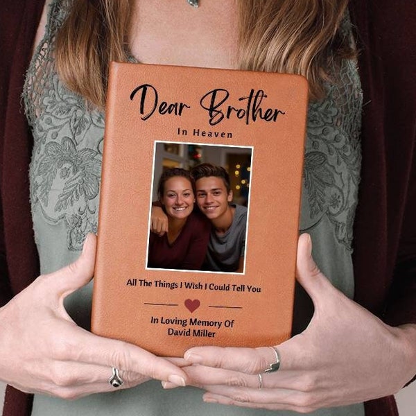 Letters To My Brother In Heaven Memorial Journal For Loss Of Brother Gift Personalized Grief Notebook Gift For Sibling Loss Memory Keepsake