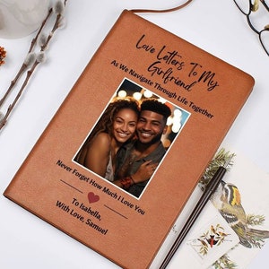 Cartas de amor para mi novia Diario personalizado para novias Regalos de aniversario para Navidad Regalo de novio a novia Cuaderno