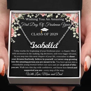 First Day Of Freshman Year Gift For New High School Freshman Gift For Freshman Personalized Name Necklace Gift For 1st Day Of Freshman Year