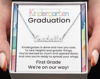 Kindergarten Abschlussfeier Geschenke für kleine Mädchen Personalisierte Namen Halskette für K Abschluss Halskette für Kindergarten 1