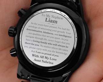 To My Nephew Watch Gift For Nephew Personalized Watch Gift From Aunt/Uncle To Nephew Christmas Gift For Birthday Present For Graduation Gift