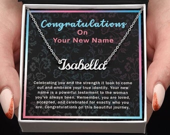 Transgender Change Gift Personalized Name Necklace for Transgender Change Transgender Pride Month Gift for LGBTQ Necklace Trans Pride Gift