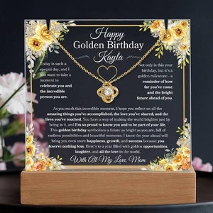 Happy Golden Birthday Gift For Golden Birthday Personalized Plaque/Necklace For Birthday Present LED Memory Keepsake For BDay Jewelry Gifts