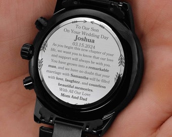 Watch For Son On Wedding Day Personalized Watch Gift For Son Wedding Day Gift From Parents To Son Watch On Wedding Day Gift For Son