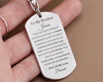 To My Brother Personalized Keychain Gift From Sister To Brother Graduation Gift For Birthday Gifts For Wedding Gifts For Christmas Gift