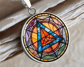 Stained Glass Alcoholics Anonymous Symbol Personalized Pendant Gift For Sobriety Gift For Recovery Gifts For AA Pendant Necklace For NA Gift