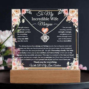 Frau Push Präsent Personalisierte Plakette / Halskette Geschenk für neue Mutter Push Präsent Memory Andenken Geschenk von Ehemann zu Frau Schmuck für Neugeborene