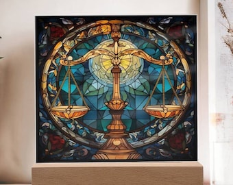 Scales Of Justice Stained Glass Acrylic Plaque For New Lawyer Gift For Law School Grad Gift For Passing The Bar Exam Gifts For Lawyer Decor