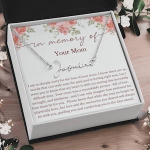 Loss Of Mom Gift For Remembrance Personalized Name Necklace Gift For Mom Memorial Gift For Loss of Mother Keepsake For Grieving Daughter