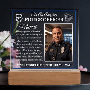 Police Officer Personalized Plaque Gift For Police Dad Gift For Law Enforcement Gift For Husband Gift For Police Academy Graduation Keepsake