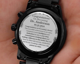 Nouveau docteur, montre personnalisée, cadeau pour un diplômé d'une faculté de médecine, cadeau pour médecin, montre personnalisée, cadeau pour un diplômé d'une faculté de médecine, souvenir