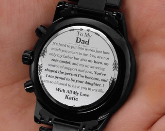 Dad Personalized Watch Gift For Dad Watch For Father's Day Gift From Daughter/Son To Father Birthday Gifts For Memory Keepsake For Dad