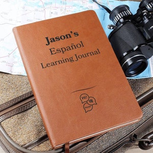 Personalized Language Learning Journal Gift For New English Speaker Gifts For Learning Spanish Linguistic Notebook For Different Languages
