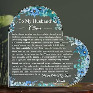 Placa personalizada para marido, presente da esposa para o marido, presente de Natal para o marido, presente de aniversário para presente de aniversário, lembranças, presentes
