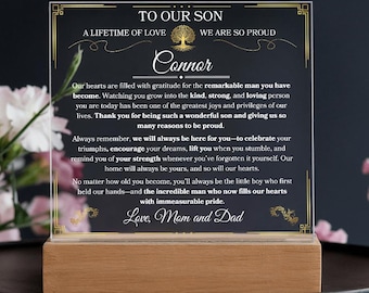 Personalized Gift for Son from Mom and Dad, Custom Acrylic Plaque for Son, Christmas Present From Parents, Unique Adult Son Birthday Gifts