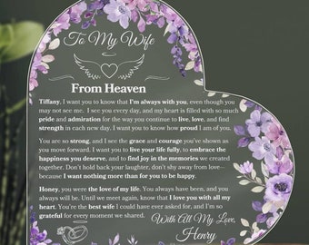 Loss Of Husband Gift For Widow Memorial Plaque For Husband Remembrance Personalized Plaque For Wife Gift For Late Husband Memory Keepsake