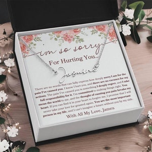 Mi dispiace regalo per la fidanzata regalo di scuse per la moglie collana con nome personalizzato regalo per perdonarmi regalo per il partner regalo di gioielli per il perdono