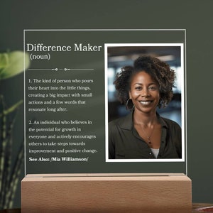 Difference Maker Noun Definition Plaque For Personalized Gift For Coworker Retirement Gift For Leader Gifts For Teacher Gifts For Graduation