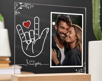 I Love You Sign Personalized Plaque For ASL I Love You Sign Gift For ASL Love And Peace Hand Sign Gift For Sign Language Gift For Home Decor
