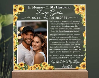 Loss Of Husband Personalized Plaque Gift For Memorial Keepsake For Widow Gift For Husband Remembrance Gift For Birthday Present For Sympathy