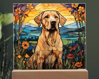 Labrador Retriever Faux Stained Glass Acrylic Plaque Gift For Dog Mom Gifts For Dog Person Gift For Pet Owner Gift For Dog Memorial Plaque