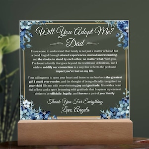 Proposta de adoção placa personalizada para presente de pai adotivo para padrasto presente para você será me adote lembrança de memória presentes de aniversário