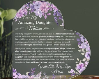 To My Daughter Personalized Plaque For Daughter Gift From Mom To Daughter Birthday Gift For Graduation Gift From Parent To Daughter Keepsake