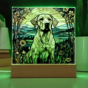 Labrador Retriever Faux Stained Glass Acrylic Plaque Gift For Dog Mom Gifts For Dog Person Gift For Pet Owner Gift For Dog Memorial Plaque