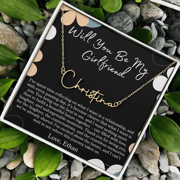 Girlfriend Proposal Necklace For New Girlfriend Gift For Will You Be My Girlfriend Personalized Name Necklace Gift For New Girlfriend Gifts